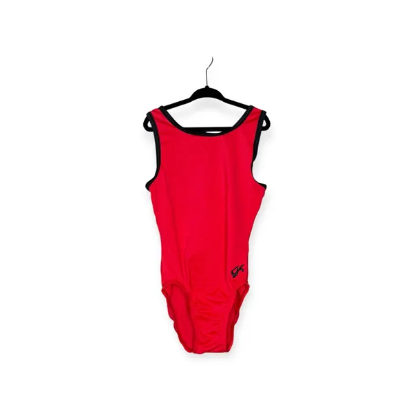 GK Elite Gymnastics 𖤐 Classic Training Leotard 𖤐 Red + Black Strap Detail 𖤐 XS 𖤐 - Image 4