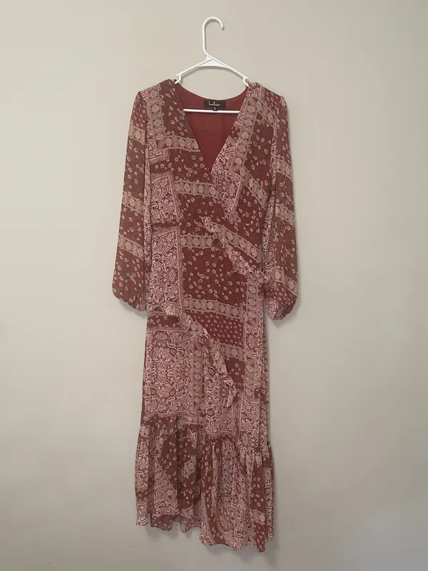 NWT Lulu’s Red Multi Print Long Dress Maxi Dress - Image 5