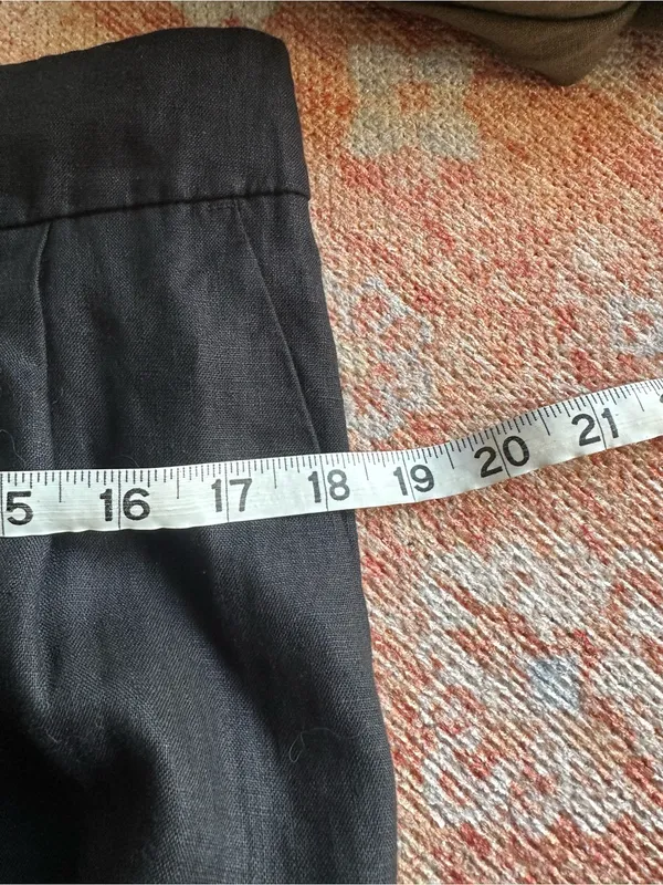 Quince 100% European Linen Pleated Trouser black size 10 - Image 6