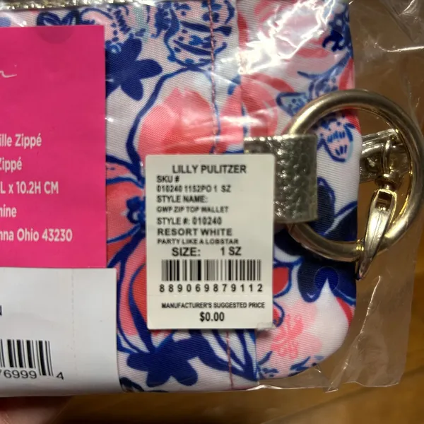 Lilly Pulitzer GWP Zip Top Wallet Resort White Party Like a Lobstar - Image 3