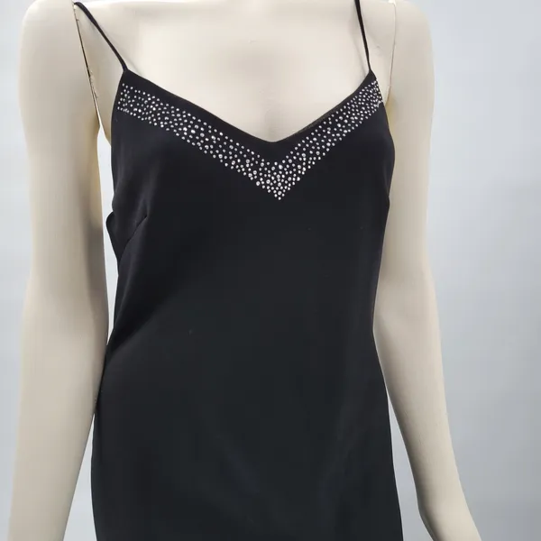 VTG Bora Prom Dress XL Black Bling Accent Sheer Layer Fairy Goth Evening Gown - Image 6