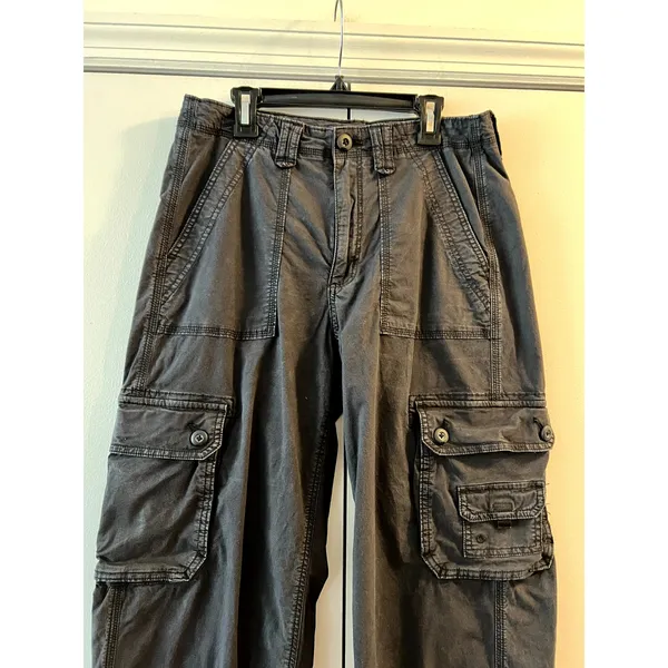 American Eagle AE Snappy Stretch Baggy Cargo Jogger Pants Black Size 6 - Image 4