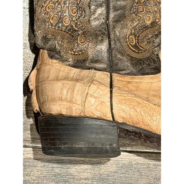 Correcaminos Caiman Belly Exotic Leather Western Cowboy Boots Tan Brown MEX 27.5 - Image 8