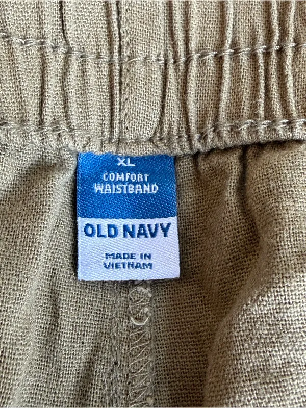 Old Navy High Rise Linen Blend Pull On Shorts in Olive Green Size XL - Image 6