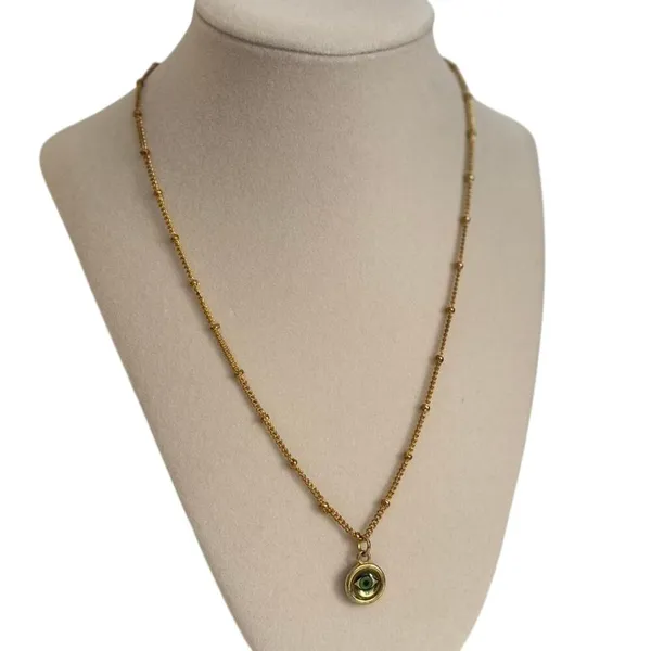 Gold Evil Eye Pendant Necklace Women Stainless Steel Dainty Chain Jewelry - Image 3