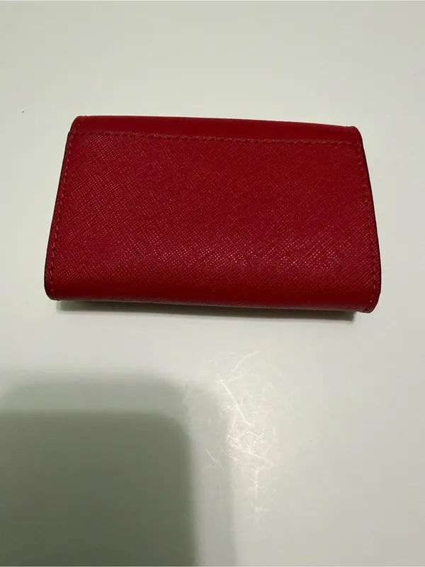 Kate spade snap flap card holder money wallet red cream - Image 3