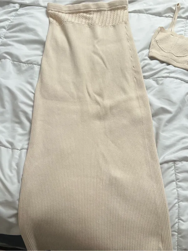 Reformation Magnolia Knit Set Ivory - Size Small - Image 6