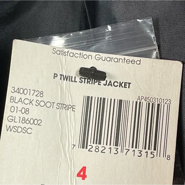 NEW George Size 4 Stripe One Button Blazer Twill Jacket Black - Image 6