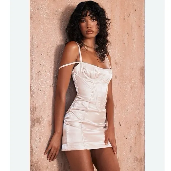 NEW House of CB Mistress Rocks Blush Glass Corset Mini Dress - Image 2
