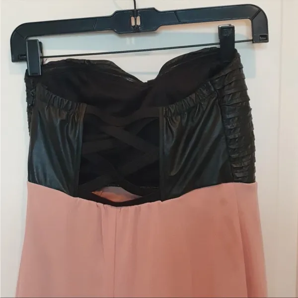 Casting empire waist pink strapless dress L - Image 4