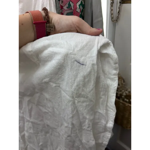 ONeill Womens White Cotton Gauze V-Neck Long Sleeve‎ Tunic Top Size L - Image 4