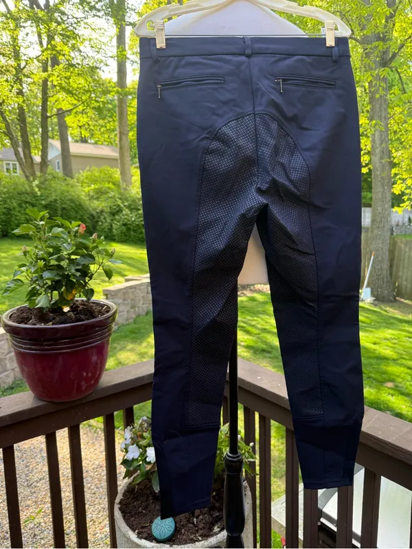 HR Farm Equestrian Horse Blue Riding Pants Breeches Womens Size 30 EUC - Image 3
