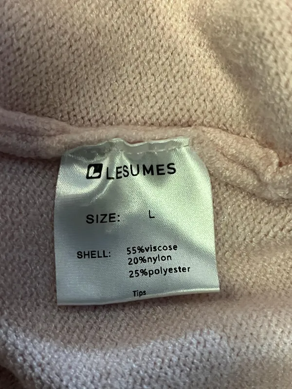 LESUMES Sweater Womens Large Pink Mock Neck Raglan Knit Pullover Cozy Soft - Image 7
