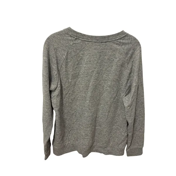 Levis Womens Batwing Logo Graphic Sweatshirt Heather Grey Medium Raglan Pullover - Image 4