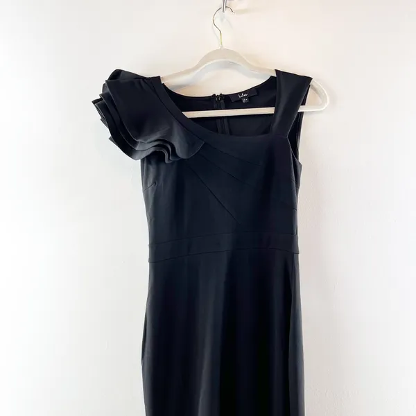 Lulus Lucette Sleeveless Ruffled Mermaid Maxi Dress Gown Black Medium - Image 5
