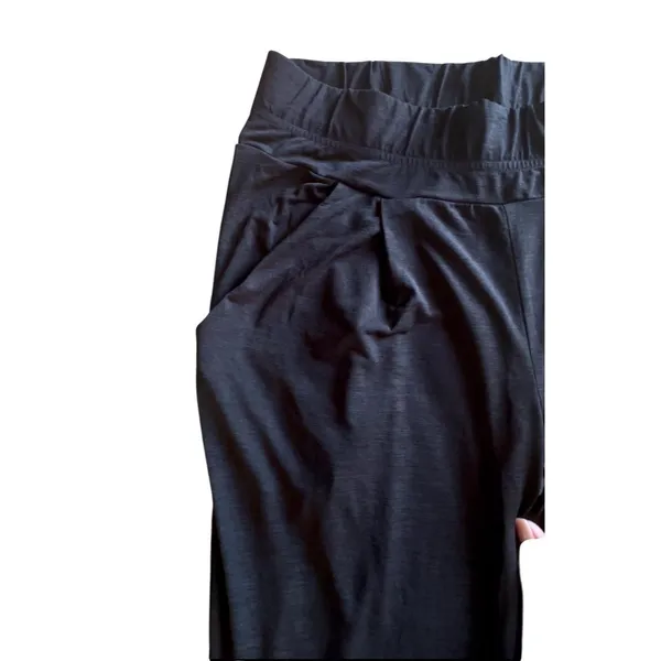 Jennifer Lopez Women Black Pleated Baggy‎ Stretch Pants Designer Size Small - Image 4