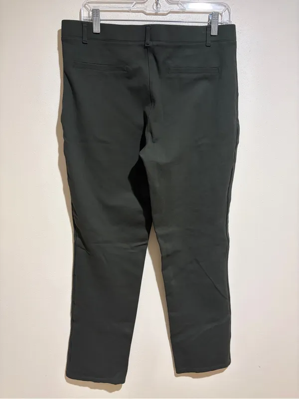 Quince Ultra-Stretch Ponte Straight Leg Pants Olive Green Size Large - Image 11