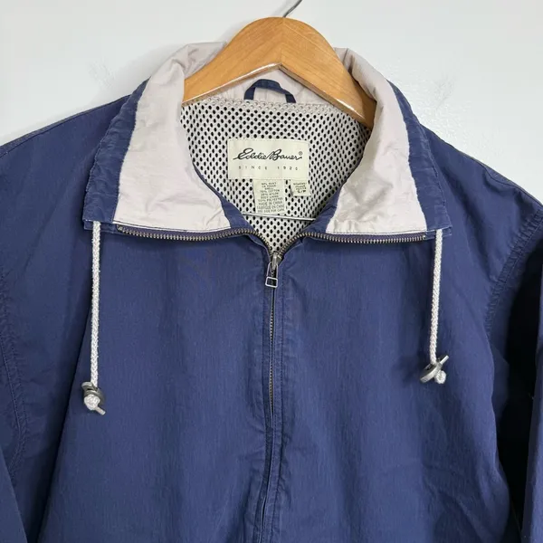 Vintage 90s Eddie Bauer Blue Zip Up Jacket Windbreaker Women’s Oversized Small - Image 5