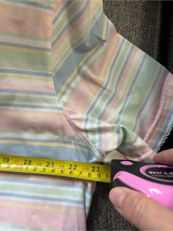 Alfred Dunner Pastel Multi-Stripe Button Front Top | Size Large - Vintage 1980’s - Image 6