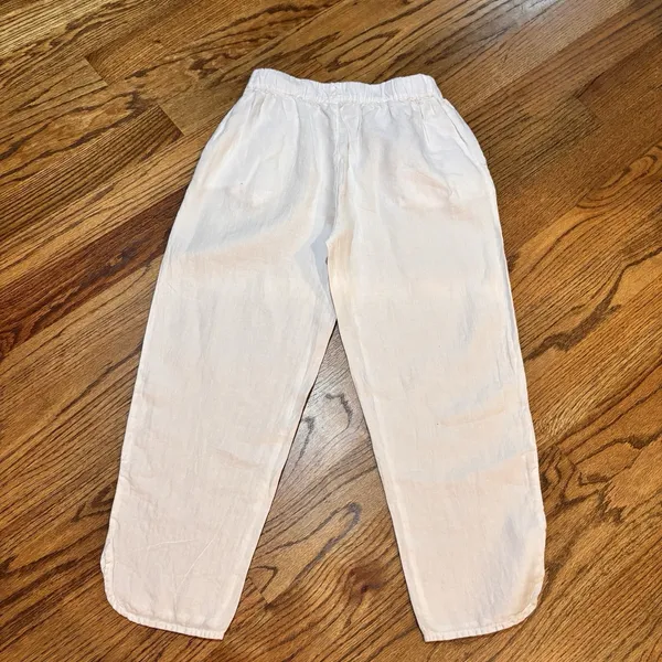 Fresh Produce‎ Womens Small White Linen Pants Elastic Waist Pull On Beach - Image 2