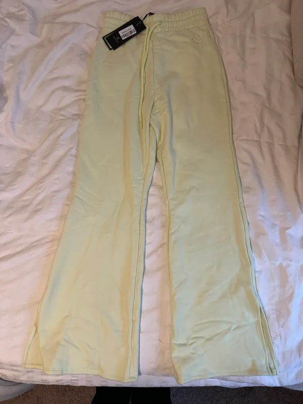 Bo & Tee Wide Leg Sweatpants - Lime  - Image 4