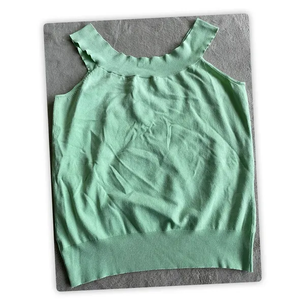 Banana Republic Silk Blend Sleeveless Sweater Tank Top Mint Green Women's M - Image 5