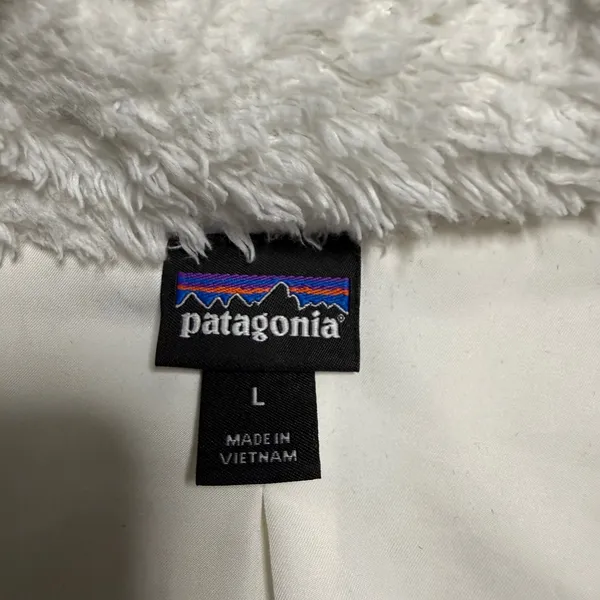 Patagonia Los Gatos Cabincore Fleece Vest White Full Zip High Pile Fuzzy Medium - Image 11