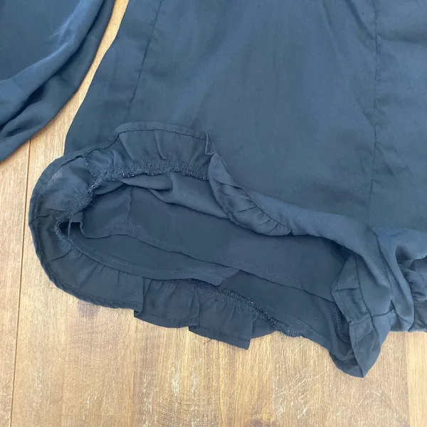 Lulu's Black One-Shoulder Cutout Ruffle Romper - Image 7