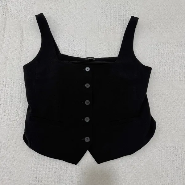 Express large square neck button front fitted vest suit top TS 3545 - Image 8