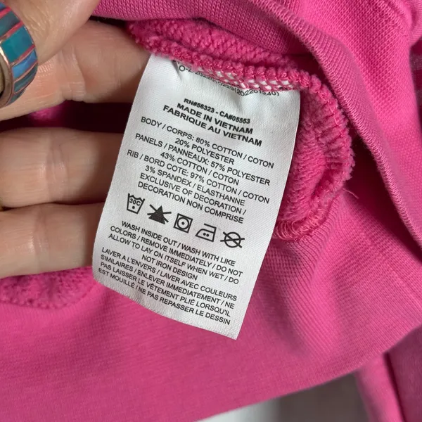 Nike Club‎ Fleece Sweatshirt Womens S Pink Cropped Graphic Sleeve Streetwear - Image 5