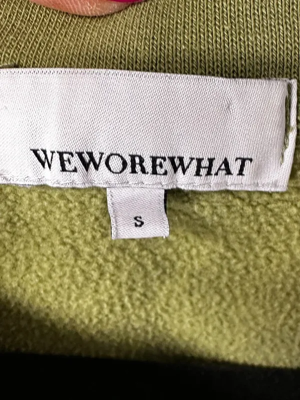 WeWoreWhat Womens Cropped Olive Green Sweatshirt Size Small - Image 6