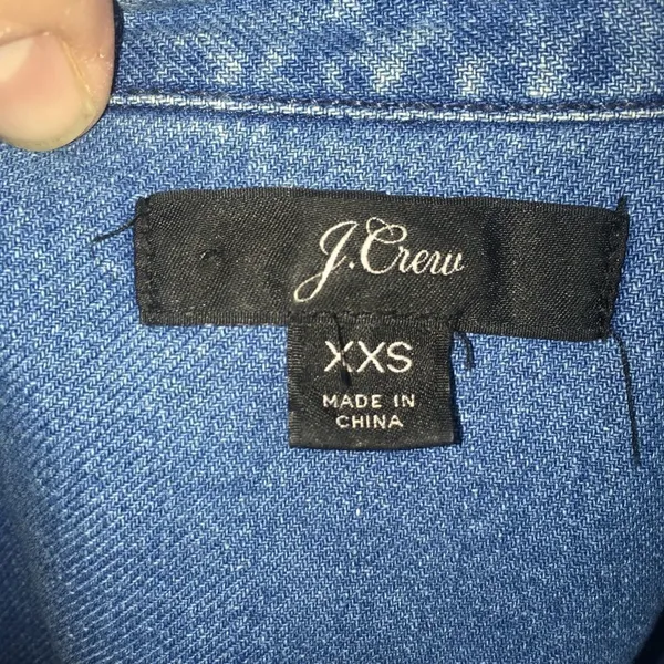J Crew XXS split neck denim tunic - Image 3