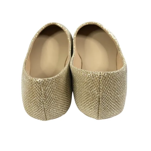 Refresh Womens Ballet Flats Slip On Gold Sparkle Glitter Size 5.5 - Image 3