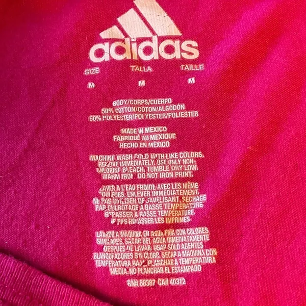 adidas Women's Vibrant Pink Short Sleeve Tee - Image 6