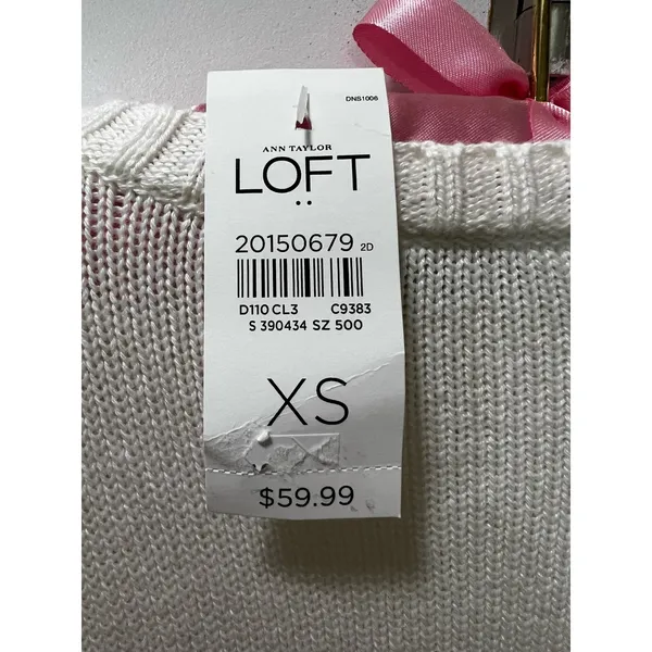 Loft Ivory Open Front Cardigan, XS - Image 3