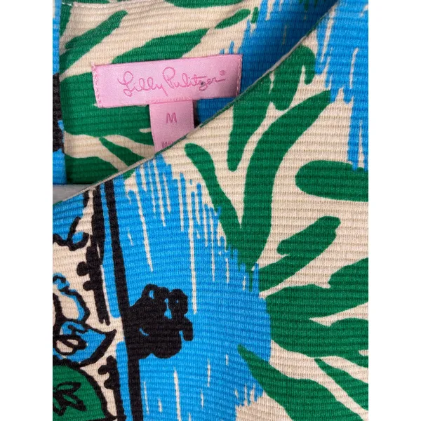 Lilly Pulitzer Layton Sea Oat Ikatty Ikat Engineer Print Shift Dress Size Medium - Image 7