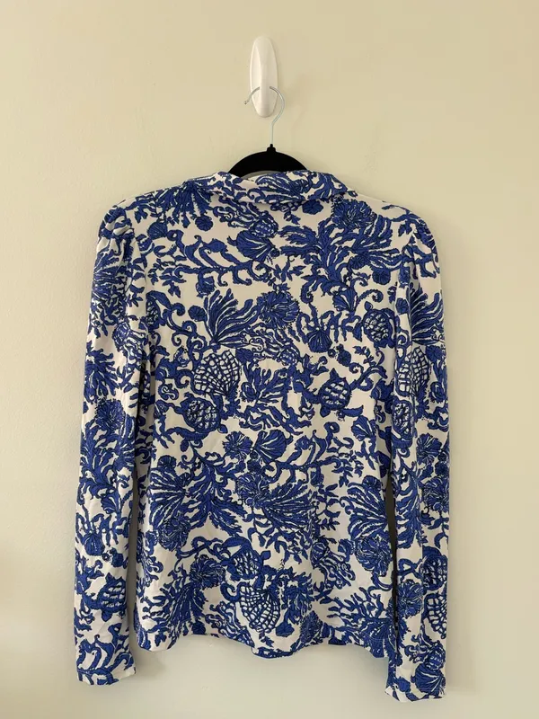 Lilly Pulitzer Luxletic Frida Coconut Long Sleeve Polo Medium - Image 3
