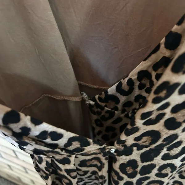 NWT Good American Leopard Print Wrap Midi Dress Size 4 (XL) - Image 5