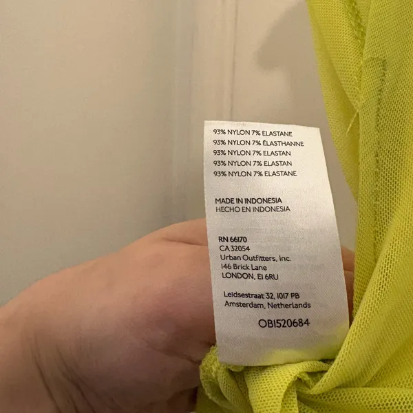 NWT Zara Sheer Mesh Neon Yellow Crop Top - Image 10