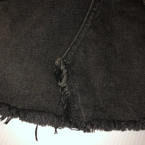 We the Free Size 27‎ Black denim distressed, vintage inspired, mini skirt. - Image 7