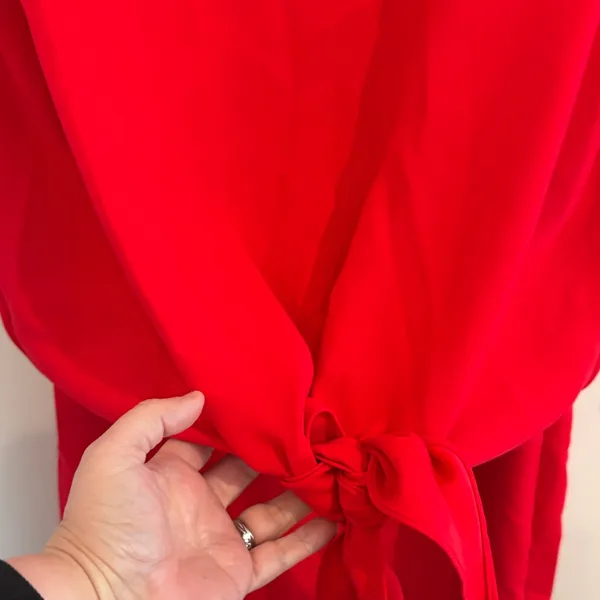 Amanda Uprichard Red Tie-Front Dress - Image 4