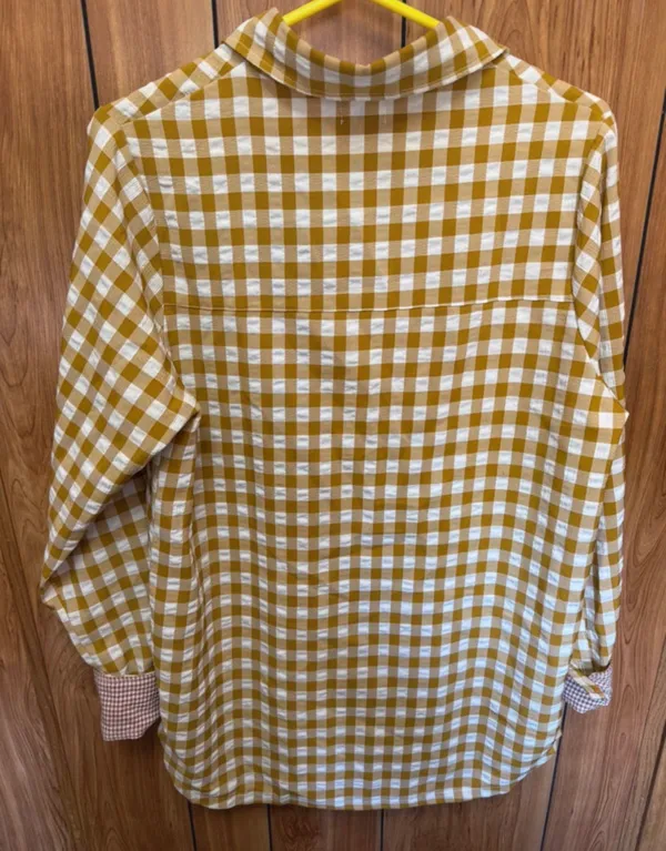 BKE mustard yellow button up top - Image 2