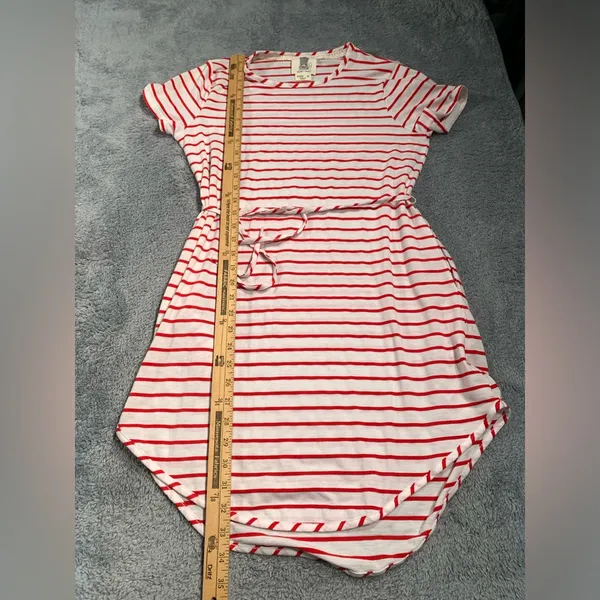 Anthropologie lili’s closet Red and White Striped Dress medium - Image 7