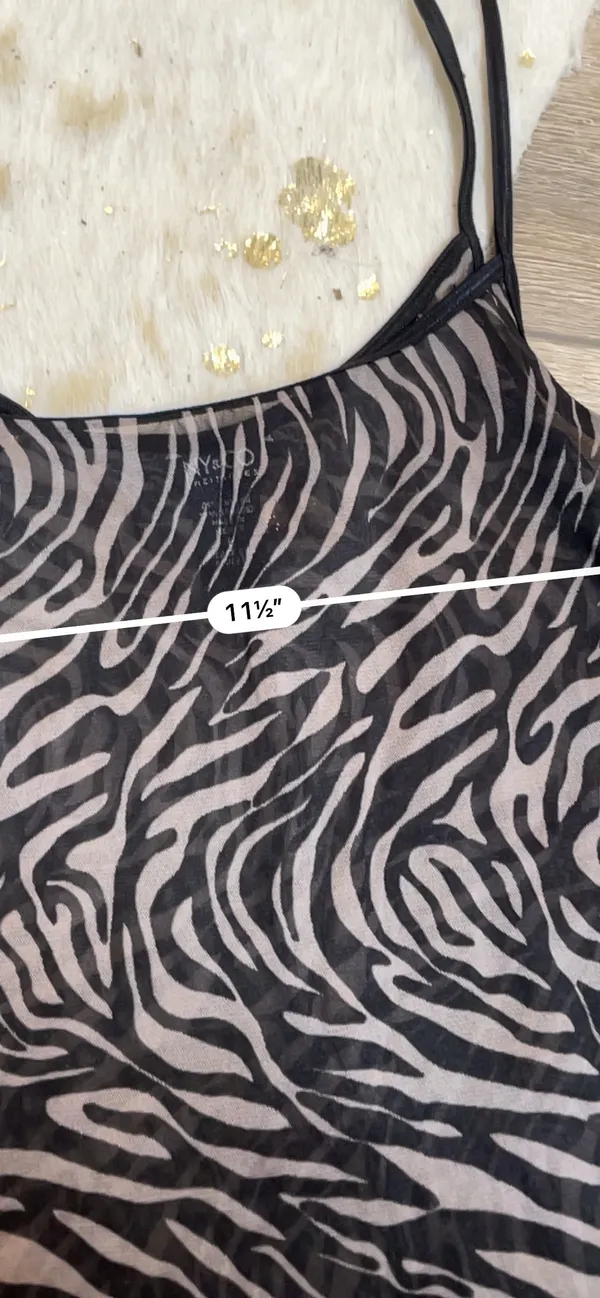 New York & Co. Zebra Print Vintage Mesh Sheer Tank - Image 4