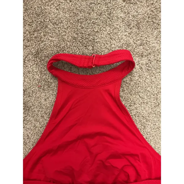 & Other Stories Red High Neck Halter Bikini Top Scandinavian Minimalist, sz 8 - Image 6