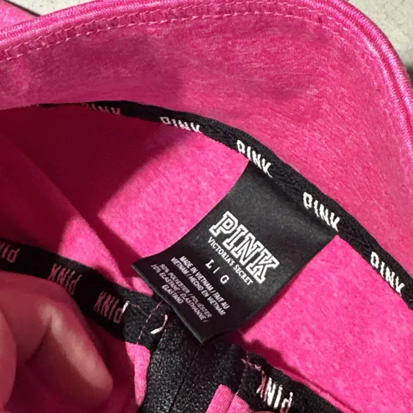 Victoria's Secret Pink and Black 1/4 Zip Pullover Reflective Jacket SZ Large EUC - Image 4