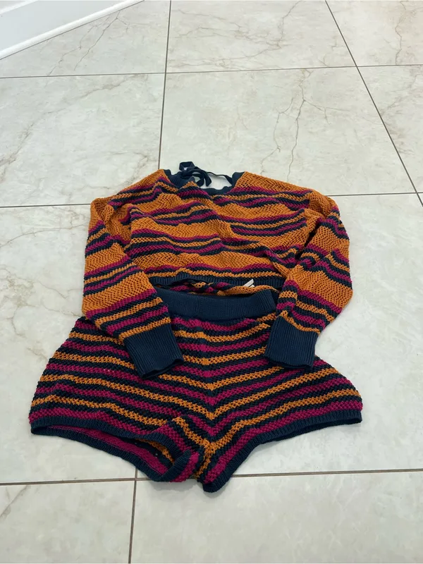 Anthropologie Multicolor Striped Knit Set Size XXS - Image 2