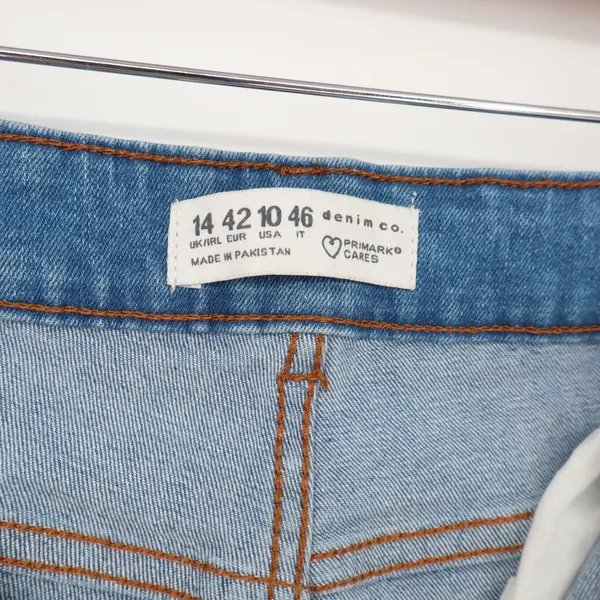 Primark Jeans Womens 10 Denim Co Skinny Light Blue Distressed Ripped Excellent - Image 2