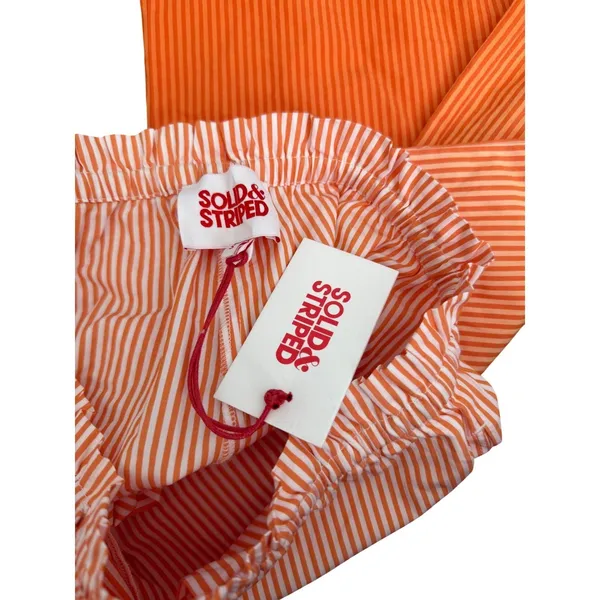 Solid & Striped The Oxford Pant Orange White Ombre Stripe Cotton XL NEW - Image 5