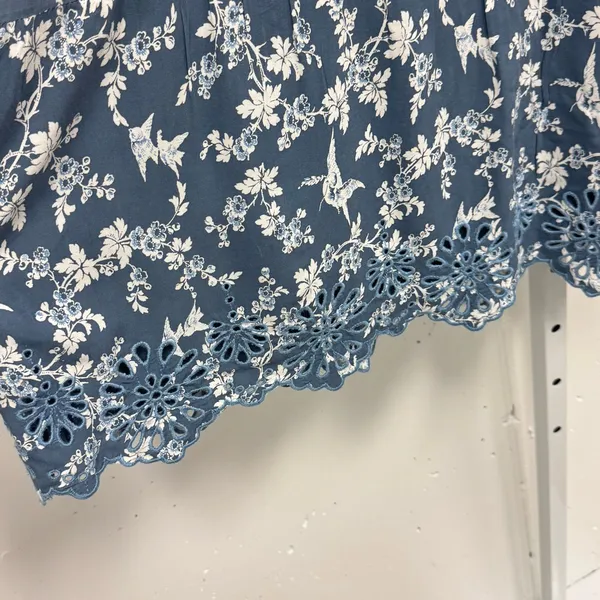 LOFT Bird Novelty Print Shift‎ Mini Dress Blue White XS - Image 7